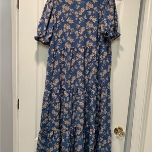 Prettygarden Floral Blue Women's Dress